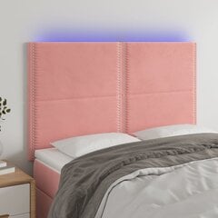Изголовье со светодиодом, розовое, 144x5x118/128см, бархат цена и информация | Кровати | 220.lv