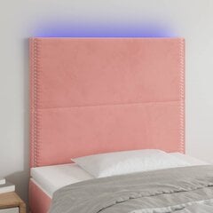 Изголовье со светодиодом, розовое, 80x5x118/128см, бархат цена и информация | Кровати | 220.lv