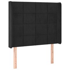 Galvgalis melns 93x16x118/128cm cena un informācija | Gultas | 220.lv