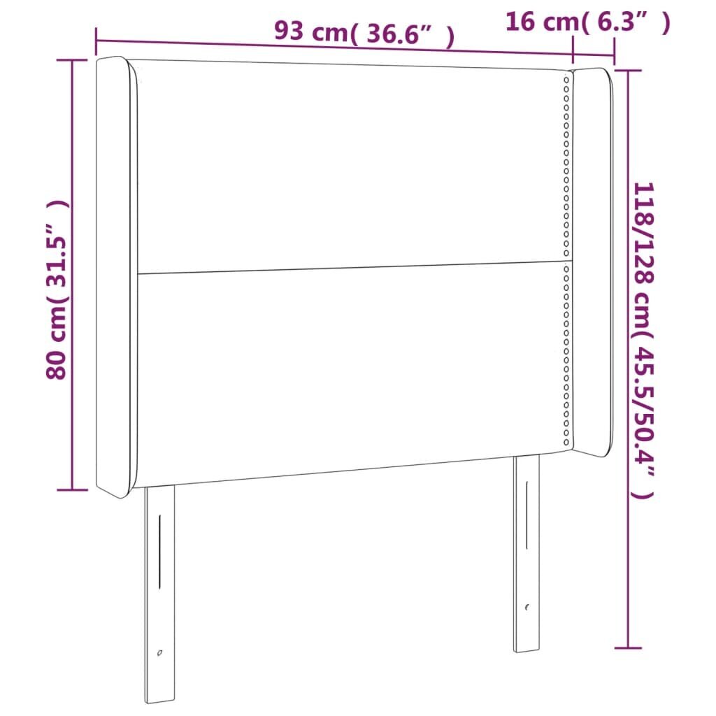 Galvgalis pelēks 93x16x118/128cm цена и информация | Gultas | 220.lv