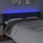 vidaXL gultas galvgalis ar LED, 163x16x78/88 cm, zils audums цена и информация | Gultas | 220.lv
