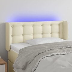 vidaXL gultas galvgalis ar LED, 103x16x78/88 cm, krēmkrāsas цена и информация | Кровати | 220.lv
