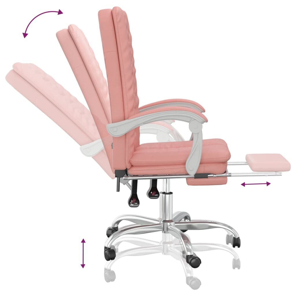 Atlaižams biroja krēsls, rozā цена и информация | Biroja krēsli | 220.lv