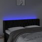vidaXL gultas galvgalis ar LED, 163x16x78/88 cm, melns samts цена и информация | Gultas | 220.lv