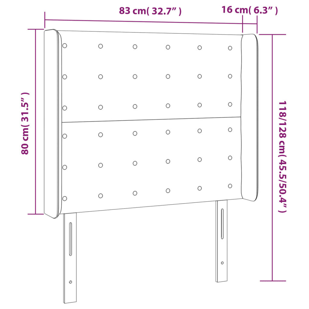 vidaXL gultas galvgalis ar LED, 83x16x118/128 cm, gaiši pelēks samts cena un informācija | Gultas | 220.lv