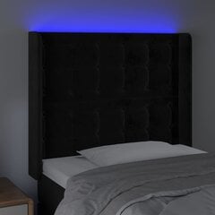 Изголовье со светодиодом, черное, 93x16x118/128 см цена и информация | Кровати | 220.lv