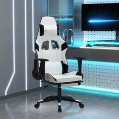 Spēļu krēsls ar kāju balstu, balts/melns цена и информация | Офисные кресла | 220.lv