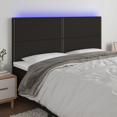 Изголовье со светодиодом, черное, 180x5x118/128 см цена и информация | Кровати | 220.lv