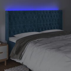Изголовье со светодиодом, синее, 203x16x118/128см, бархат цена и информация | Кровати | 220.lv