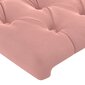 vidaXL gultas galvgalis ar LED, 163x16x78/88 cm, rozā samts цена и информация | Gultas | 220.lv