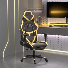 Spēļu krēsls ar kāju balstu, melns/zelts цена и информация | Офисные кресла | 220.lv