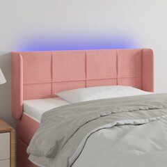 Изголовье со светодиодом, розовое, 103x16x78/88см, бархат цена и информация | Кровати | 220.lv