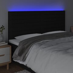 Изголовье со светодиодом, черное, 160x5x118/128 см цена и информация | Кровати | 220.lv