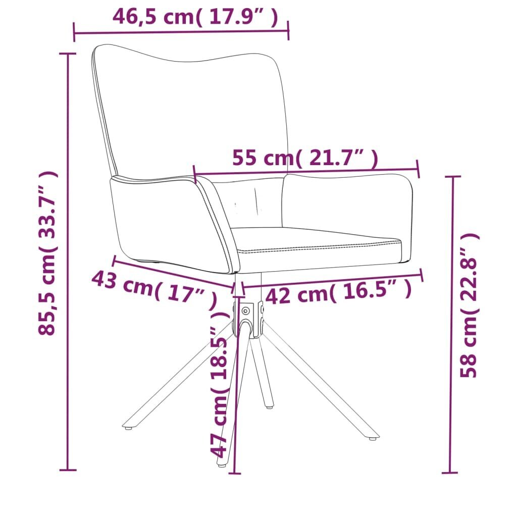 Grozāmie ēdamistabas krēsli, 2gab., krēmkrāsas cena un informācija | Virtuves un ēdamistabas krēsli | 220.lv