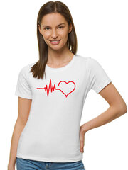 Sieviešu balts T-krekls Heartbeat JS/SD211-50070-M cena un informācija | T-krekli sievietēm | 220.lv