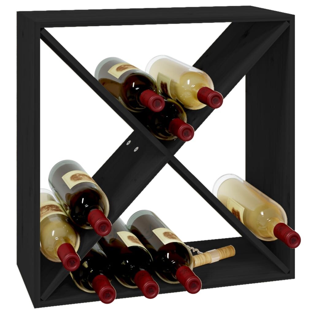 Vīna pudeļu plaukts, 62x25x62cm, melns цена и информация | Virtuves skapīši | 220.lv