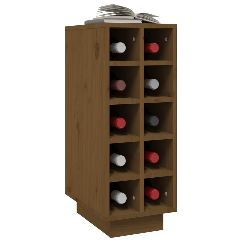 Vīna pudeļu plaukts, 23x34x61cm, medus brūns cena un informācija | Virtuves skapīši | 220.lv