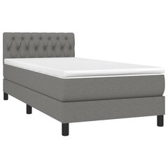 vidaXL atsperu gulta ar matraci, LED, tumši pelēks audums, 100x200 cm цена и информация | Кровати | 220.lv