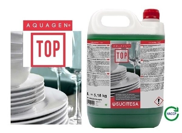 Trauku mazgāšanas līdzeklis ar ādas aizsardzību Aquagen TOP, 5 l cena un informācija | Trauku mazgāšanas līdzekļi | 220.lv