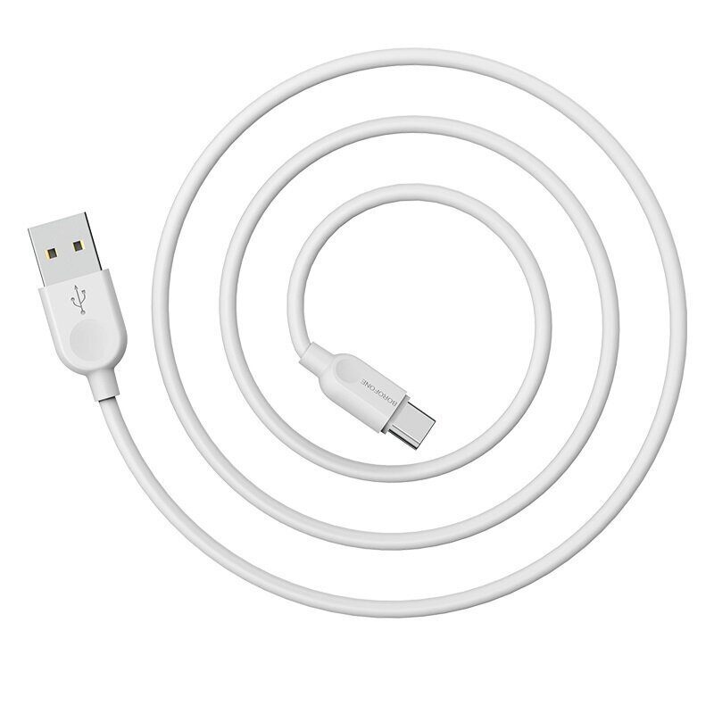 Borofone Cable BX14 LinkJet - USB līdz C tipam - 2,4A 3 metri balts cena un informācija | Savienotājkabeļi | 220.lv