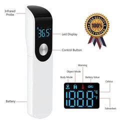 Бесконтактный инфракрасный термометр Manunn Premium Pro, белый цена и информация | Термометры | 220.lv