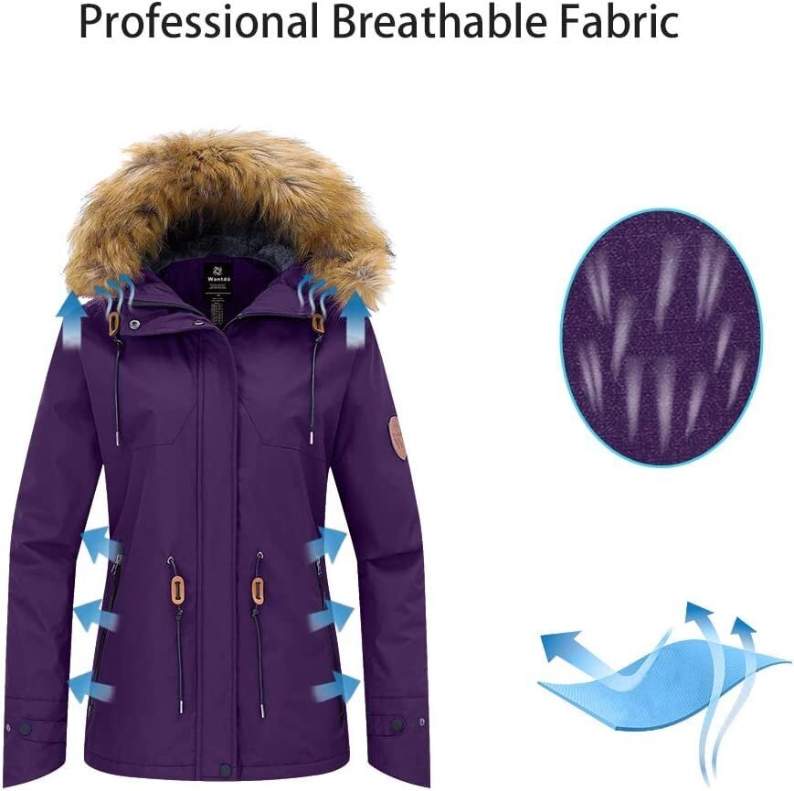 Wantdo sieviešu siltā jaka, violeta, S izmērs cena un informācija | Sieviešu virsjakas | 220.lv
