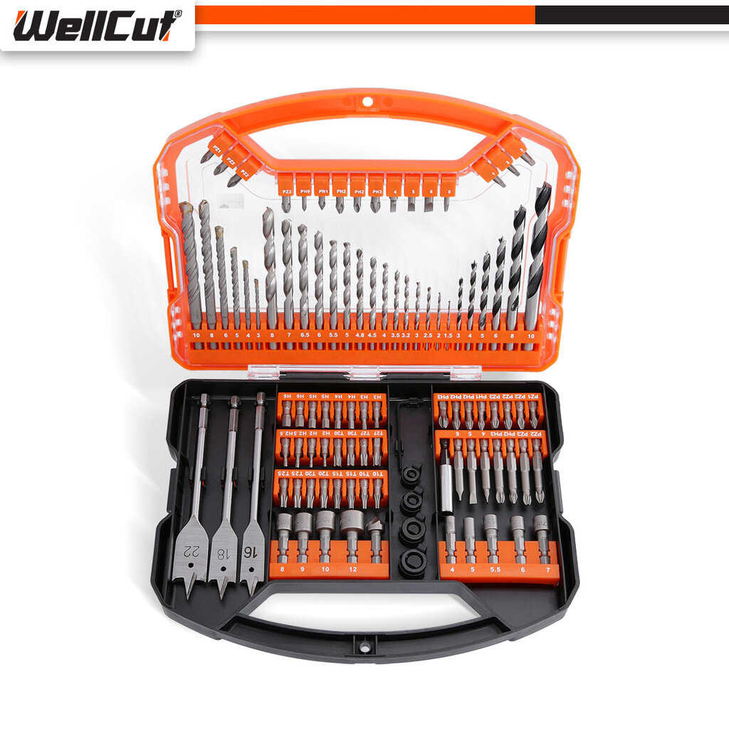 Urbju un vītņu uzgaļu komplekts, 101 gab. UK BRAND, WellCut® WC-DB101U cena un informācija | Rokas instrumenti | 220.lv