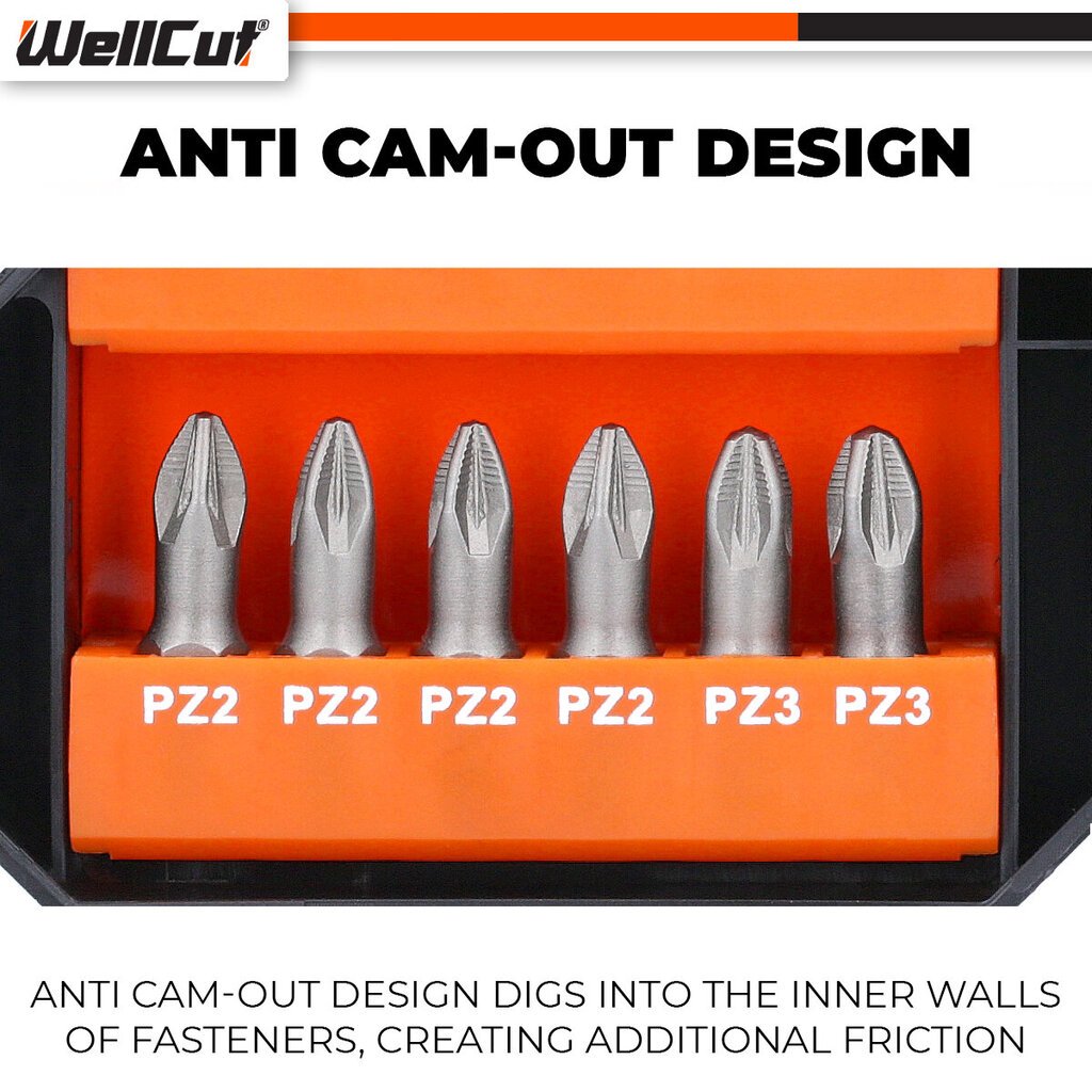 Skrūvgriežu uzgaļu komplekts 42 gab. UK BRAND, WellCut® WC-SDB42U cena un informācija | Rokas instrumenti | 220.lv