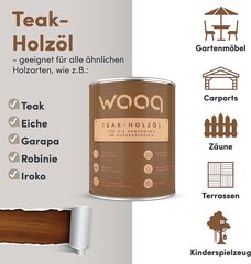 Вук деревянное масло для наружной зоны (тик) - Готово -Использование древесной глазурь цена и информация | Импрегнанты, средства для ухода | 220.lv