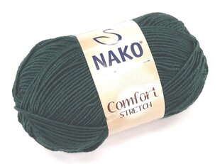 Adīšanas dzija Nako Comfort Stretch 50g, krāsa tumši zaļa 930ŽT cena un informācija | Adīšana | 220.lv