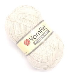 Adīšanas dzija YarnArt Cotton Soft 100 g, krāsa balta 1B8 cena un informācija | Adīšana | 220.lv