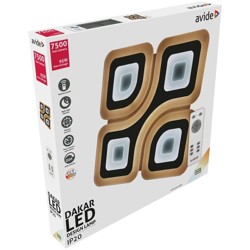 LED griestu lampa AVIDE Dakar 95W ar tālvadības pulti cena un informācija | Griestu lampas | 220.lv