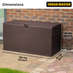 Садовый ящик для хранения 460 L, 120 x 61 x 63 cm UK BRAND, TOUGH MASTER®  TM-SBR46H цена и информация | Уличные контейнеры, контейнеры для компоста | 220.lv