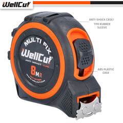 8 m. Mērlente Magnetic-Nylon-Automatic UK BRAND, WellCut, WC-MT825 цена и информация | Механические инструменты | 220.lv