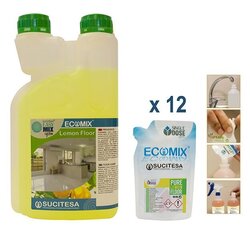Средство для мытья полов Ecomix Floor, аромат лимона, 12 шт цена и информация | Чистящие средства | 220.lv