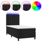 vidaXL atsperu gulta ar matraci, LED, melns samts, 100x200 cm цена и информация | Gultas | 220.lv