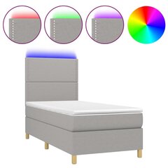 Кровать vidaXL, 90х190 см, серый цена и информация | Кровати | 220.lv