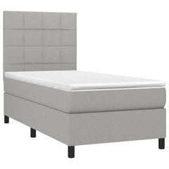 vidaXL atsperu gulta ar matraci, LED, gaiši pelēks audums, 100x200 cm цена и информация | Кровати | 220.lv