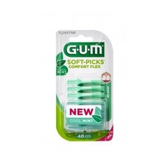 Резиновые межзубные ершики GUM SoftPicks Comfort Flex Mint, 40 шт. цена и информация | Зубные щетки, пасты | 220.lv