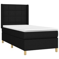 vidaXL atsperu gulta ar matraci, LED, melns audums, 90x190 cm цена и информация | Кровати | 220.lv