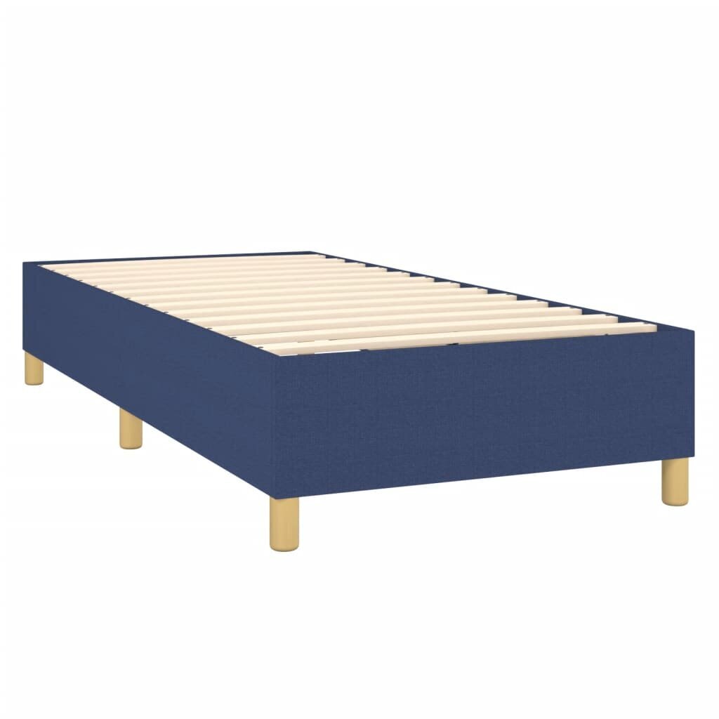 vidaXL atsperu gulta ar matraci, LED, zils audums, 90x190 cm cena un informācija | Gultas | 220.lv