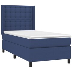 vidaXL atsperu gulta ar matraci, LED, zils audums, 90x200 cm cena un informācija | Gultas | 220.lv