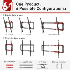 Настенное крепление Barkan AL41T для ТВ, 13"-90", 60 кг, 600x400 мм цена и информация | Barkan Бытовая техника и электроника | 220.lv