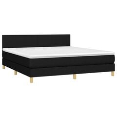 Кровать с матрасом/пружины/LED подсветка vidaXL, черная, 180x200 см цена и информация | Кровати | 220.lv