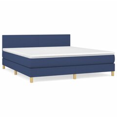 vidaXL Кровать с пружинами и матрасом, синяя, 180х200 см, ткань цена и информация | Кровати | 220.lv