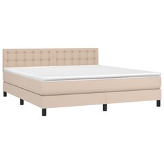vidaXL atsperu gulta ar matraci, LED, kapučīno, 160x200 cm цена и информация | Кровати | 220.lv