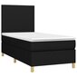vidaXL atsperu gulta ar matraci, LED, melns audums, 90x200 cm цена и информация | Gultas | 220.lv