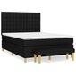 vidaXL atsperu gulta ar matraci, melna, 140x200 cm, audums цена и информация | Gultas | 220.lv