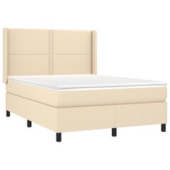 Кровать с матрасом, пружинами и светодиодом vidaXL, кремовая, 140х200 см цена и информация | Кровати | 220.lv