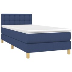 vidaXL atsperu gulta ar matraci, LED, zils audums, 90x200 cm цена и информация | Кровати | 220.lv